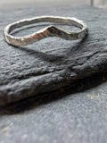Fishbone Ring — Textured Sterling Silver Band