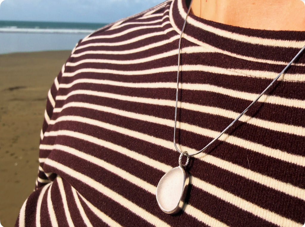 🌸 Dale — Dusty Rose Sea Glass Necklace