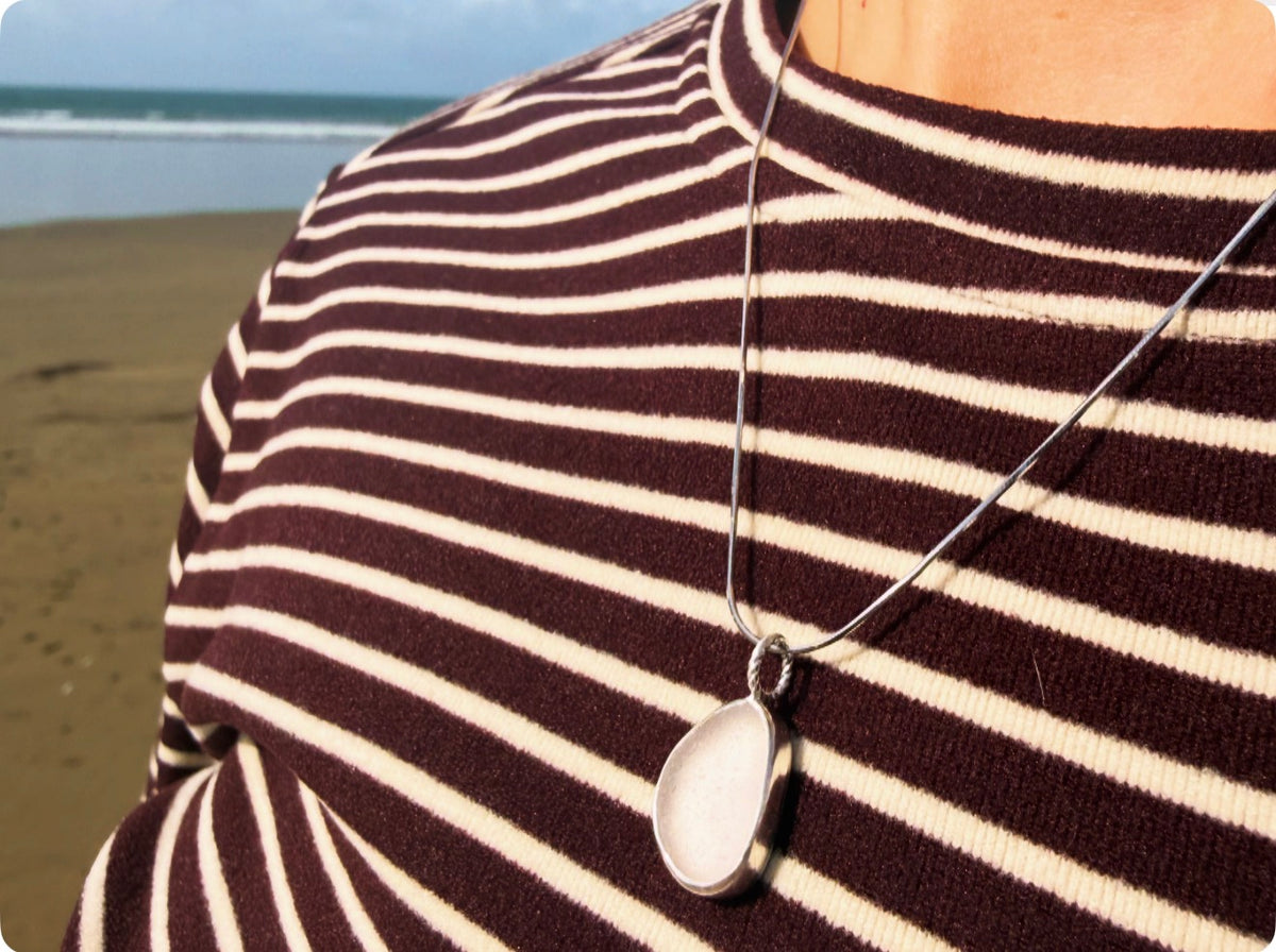 🌸 Dale — Dusty Rose Sea Glass Necklace